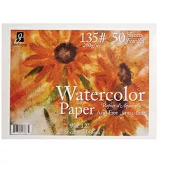 Jack Richeson Watercolor Paper, 9 x 12 Inches, 135 lb, 50 sheets