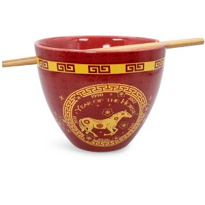 Boom Trendz Year Of The Horse Chinese Zodiac 16-Ounce Ramen Bowl and Chopstick Set - 1 of 4