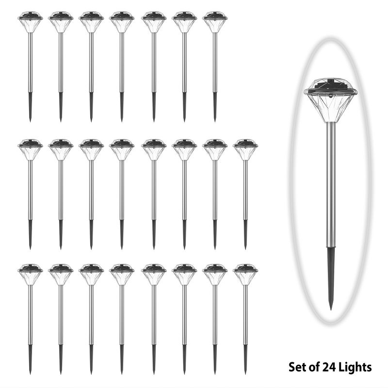 Nature Spring No-Wire Solar LED Light Garden Stakes - Pack of 24, 3 of 7