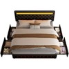 CAVINAS Full/Queen/King Size Modern Platform Bed Frame with LED on Headboard & 4 Storage Drawers,No Box Spring Needed - 3 of 4