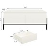 Modern Coffee Table with 2 Drawers, Rectangle Center Table with Storage, Thick Metal Legs, Easy Assembly for Living Room, White - 2 of 4