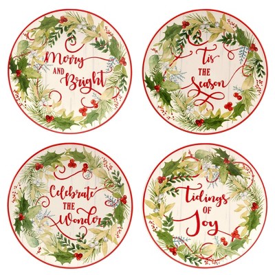 Certified International Set of 4 Winter Greens Dessert Plates