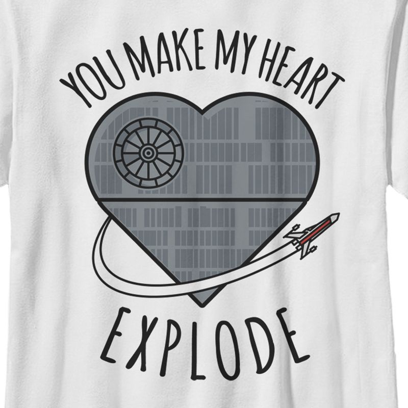 Boy's Star Wars Valentine Death Star Heart T-Shirt, 2 of 5