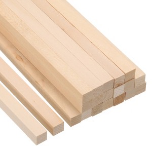 Unique Bargains Unfinished Long Square Polished Hardwood Craft DIY Dowel Rods 20 Pcs - 1 of 4