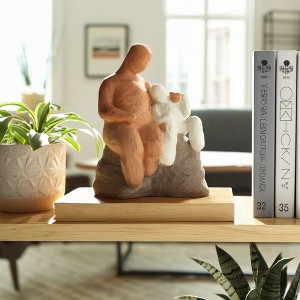 Polyresin Human Form Figurine - Reflective Pose Textured Surface - Casual Home Decor Trends for Contemporary Shelf or Tabletop Accent Display - 1 of 4