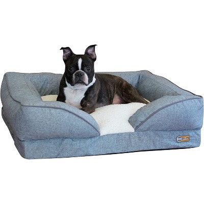 K&H Pet Products Medium Sized Washable Pet Furniture Comfortable Over Stuffed Pillow Top Orthopedic Dog Bed Lounger, 24 x 30 Inches, Classy Gray