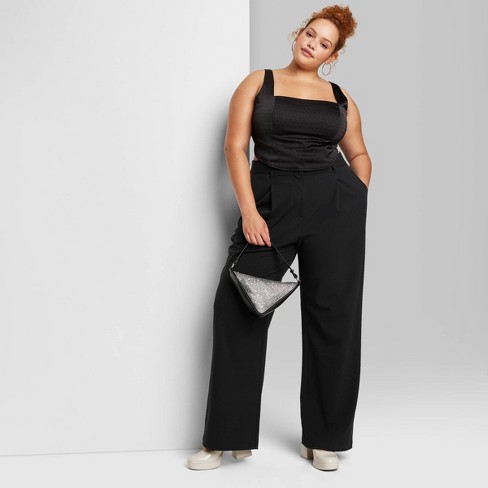 Women's Wide Leg Trousers - Wild Fable™ Black 17 : Target