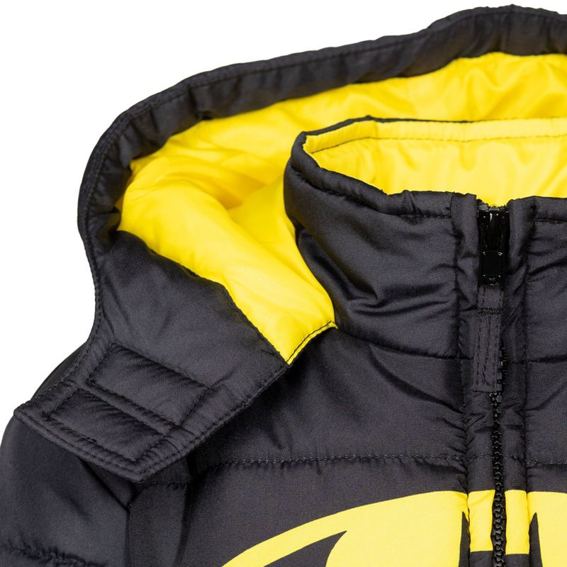 DC Comics Justice League Batman Zip Up Winter Coat Puffer Jacket Toddler, 5 of 9