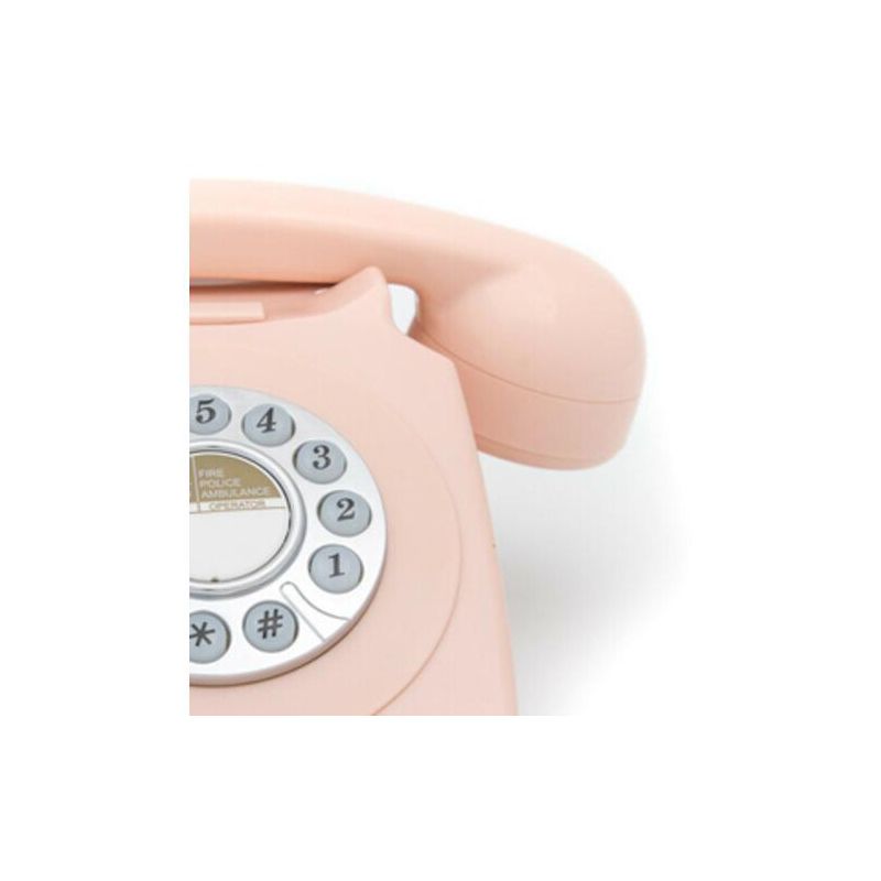 GPO Retro GPO746DPBPN 746 Desktop Push Button Telephone - Carnation Pink, 4 of 7