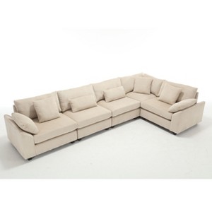 NicBex Modular Sectional Sofa,Corduroy Upholstered Deep Seat Couch for Living Room,Apartment,Office - 1 of 4
