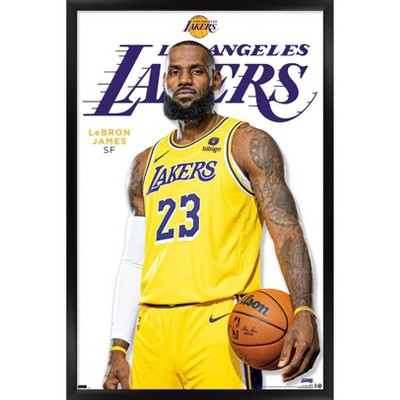 Trends International Nba Los Angeles Lakers - Anthony Davis Feature Series  23 Framed Wall Poster Prints White Framed Version 14.725 X 22.375 : Target