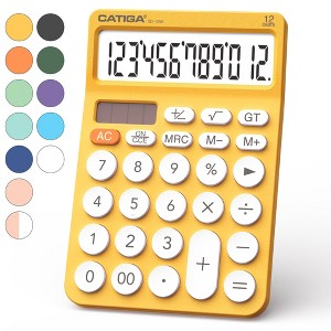 CATIGA 12 Digit Desktop Calculator with Large LCD Display, Dual Power, 4 Functions for Office, Home, School, SD-1292 - 1 of 4