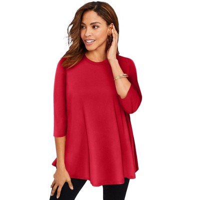 Jessica London Women's Plus Size Stretch Knit Swing Tunic