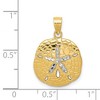 Black Bow Jewelry Two Tone Diamond Cut Sand Dollar Pendant in 14k Gold and Rhodium - 3 of 4