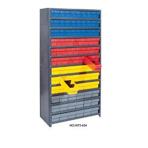 Quantum Storage Systems Economy Shelf Bin, Nesting, 11-5/8"W X 6-5/8"D X 6"H, (7) Divider Slots, Rear Hanglock - 1 of 1