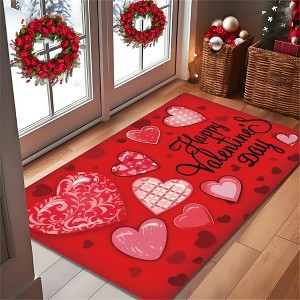 Lomsoe 1PC Valentine'S Day Welcome Doormat, Love Theme Flannel