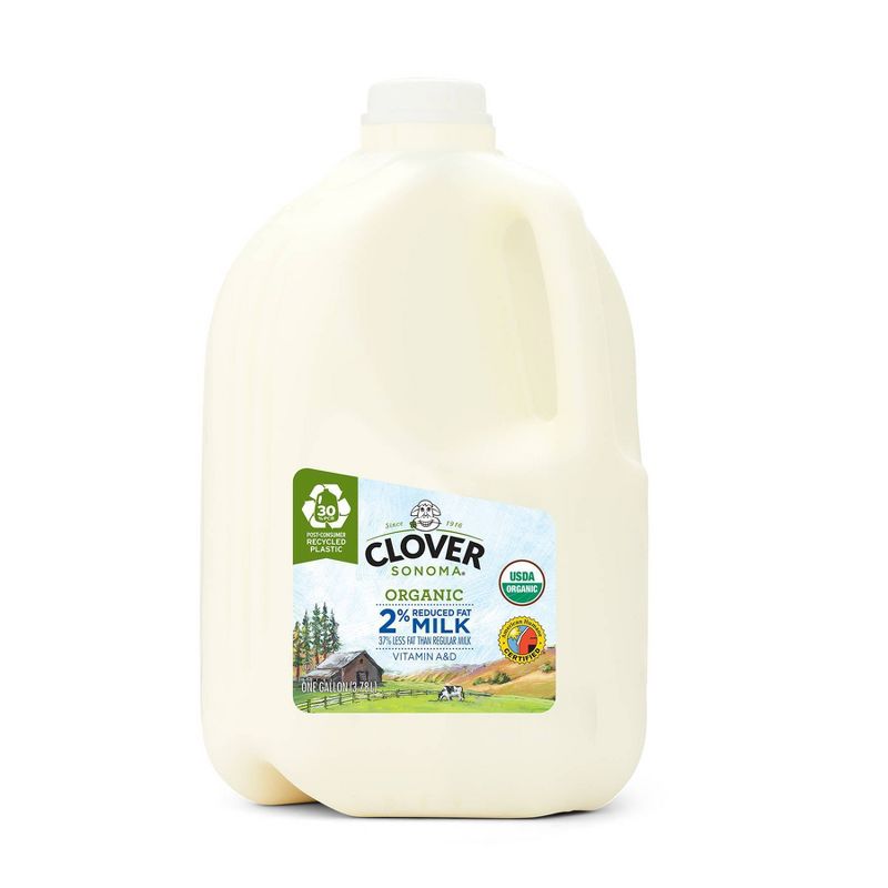 Clover Organic Farms 2% Milk - 1gal, 1 of 2