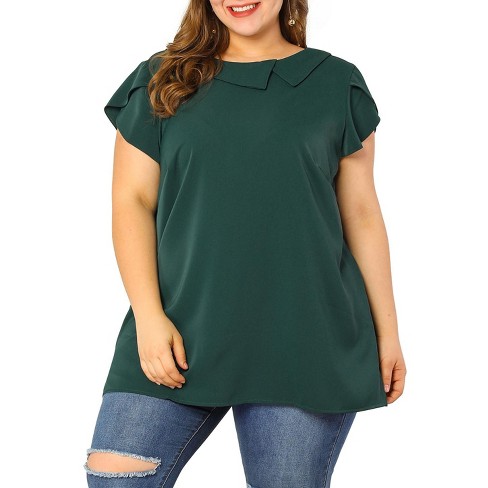 Emerald green blouse outlet plus size