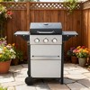 BAOURE 3-Burner Propane Gas BBQ Grill, 25,650 BTU Outdoor Barbecue with Foldable Side Tables & Stainless Steel Warming Rack - 2 of 4