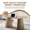 Extendable Oval MDF Wooden Dining Table, Multifunctional Dining Table for Dining Room or Living Room,Dining Table with Slatted Legs-Koiai - 3 of 4