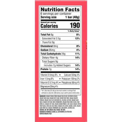 LUNA Bar Gluten Free Strawberry Banana Fiber Granola Protein Bars - 10.14oz/6ct