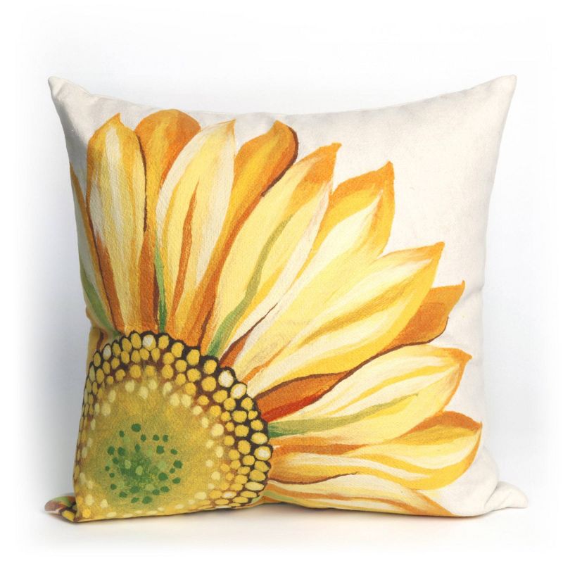 Oversize Sunflower Throw Pillow Yellow - Liora Manne, 1 of 7