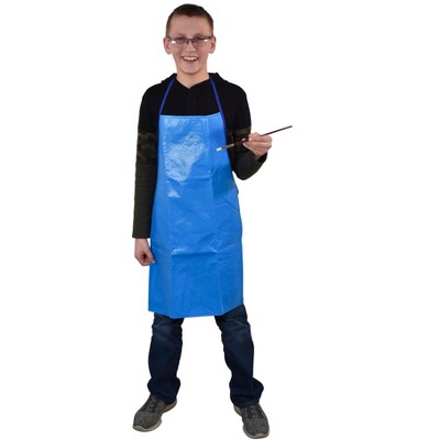 Sax Easy-to-Clean Vinyl Student Apron, 29 x 17 Inches, Blue