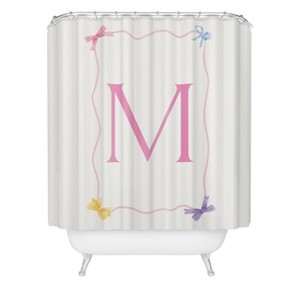 Deny Designs April Lane Art Simple Bow Monogram Shower Curtain - 1 of 3