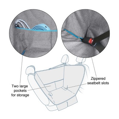 Heather Gray Half Hammock Dog Car Seat Cover