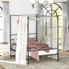 Infans Full Metal Canopy Platform Bed Frame Mattress Foundation w/ Slat Support - 3 of 4