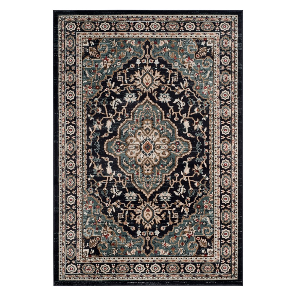 6'x9' Medallion Loomed Area Rug Anthracite/Teal - Safavieh