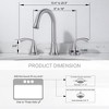 WOWOW 8 in. Widespread Double Handle Bathroom Faucet in Brushed Nickel - 3 of 4