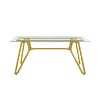 PAGED Round Dining Table Modern Kitchen Table with Glass Tabletop and Metal Legs, 35.4" Living Room Table for 1/4 Person - 2 of 4