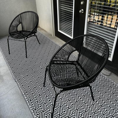 Outdoor Motus Diamond Black Rug