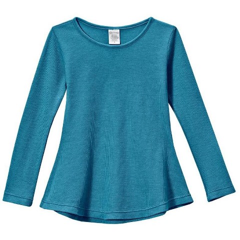 City Threads Thermal Girls Soft & Cozy Long Sleeve Tunic | Teal - 14Y