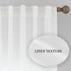 Faux Linen Texture Light Filtering Back Tab Curtains, Semi Sheer Farmhouse Window Curtains (2 Panels) - 2 of 4