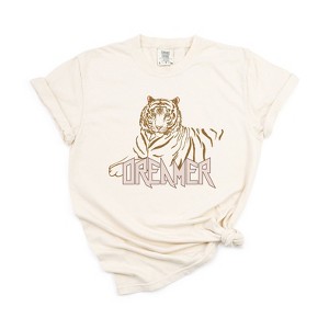 Simply Sage Market Women's Dreamer Tiger Short Sleeve Garment Dyed Tee - 1 of 2