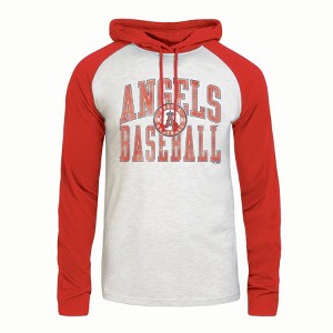 MLB Los Angeles Angels プルオーバーXL MLB Los Angeles Angels Men's Ash Hooded Long Sleeve T-Shirt - S