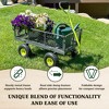 Yard Tuff 3-in-1 Dual Side Dump Wagon with Fold-Down Sides for Outdoor Garden, and Lawn with Pneumatic Tires and Heavy Duty Steel, 20 x 38 Inch - 2 of 4