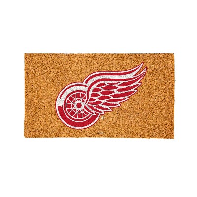EvergreenNHLDetroit Red Wings Logo Natural Coir 28 x 16 Inches Indoor Outdoor Doormat