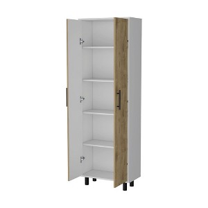 NicBex 71.1 Inch Tall Kitchen Pantry Storage Cabinet with 2 Doors and 5 Shelves for Dining Room,Bathroom,Kitchen,Brown - 1 of 4