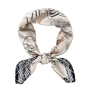 Wrapables Satin Neckerchief Square Scarf 26.5 x 26.5 Inches, Poetic Emblem - 1 of 4