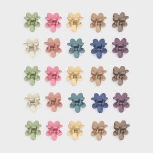 Willow & Ruby Girl's 50-Piece Mini Flower Hair Claw Clips - Matte Pastel Set, No-Slip Design - 50pcs - 1 of 4