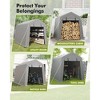 Outdoor Storage Shed, Heavy-Duty Motorcycle Tent with Roll-Up Door, Waterproof & UV-Resistant Carport for Bike & Tools - 2 of 4