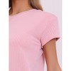 INSPIRE CHIC Women's Pajamas Short Sleeves Tops and Elastic Waist Shorts Tracksuit Casual Lounge Sets - 4 of 4