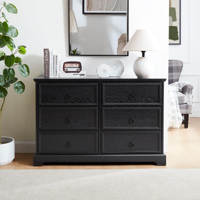 NicBex Modern Farmhouse TV Stand with 6 Storage Drawers Wooden Media Console for Living Room, Bedroom