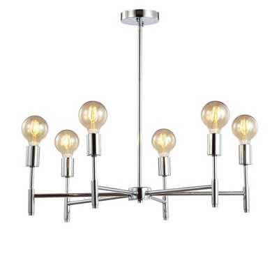 17.75" Adjustable Height Metal Turing Pendant (Includes Energy Efficient Light Bulb) Chrome - JONATHAN Y