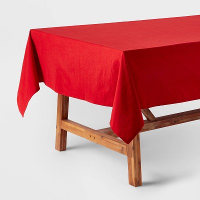 104" x 60" Cotton Solid Tablecloth Red - Threshold™