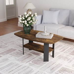 HOMLUX Coffee Table 2-Tier Modern Center Cocktail Table W/Storage Open Shelf for Living Room - 1 of 4