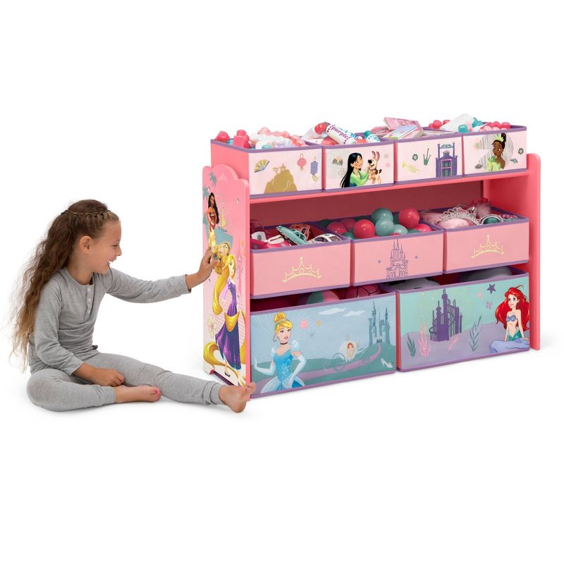 Delta Children Disney Princess Deluxe 9 Bin Design and Store Toy Organizer, 4 of 12